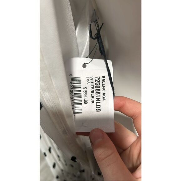 Balenciaga Pleated Polka Dot Crepe Midi Dress Size 6 (38) - Picture 12 of 15